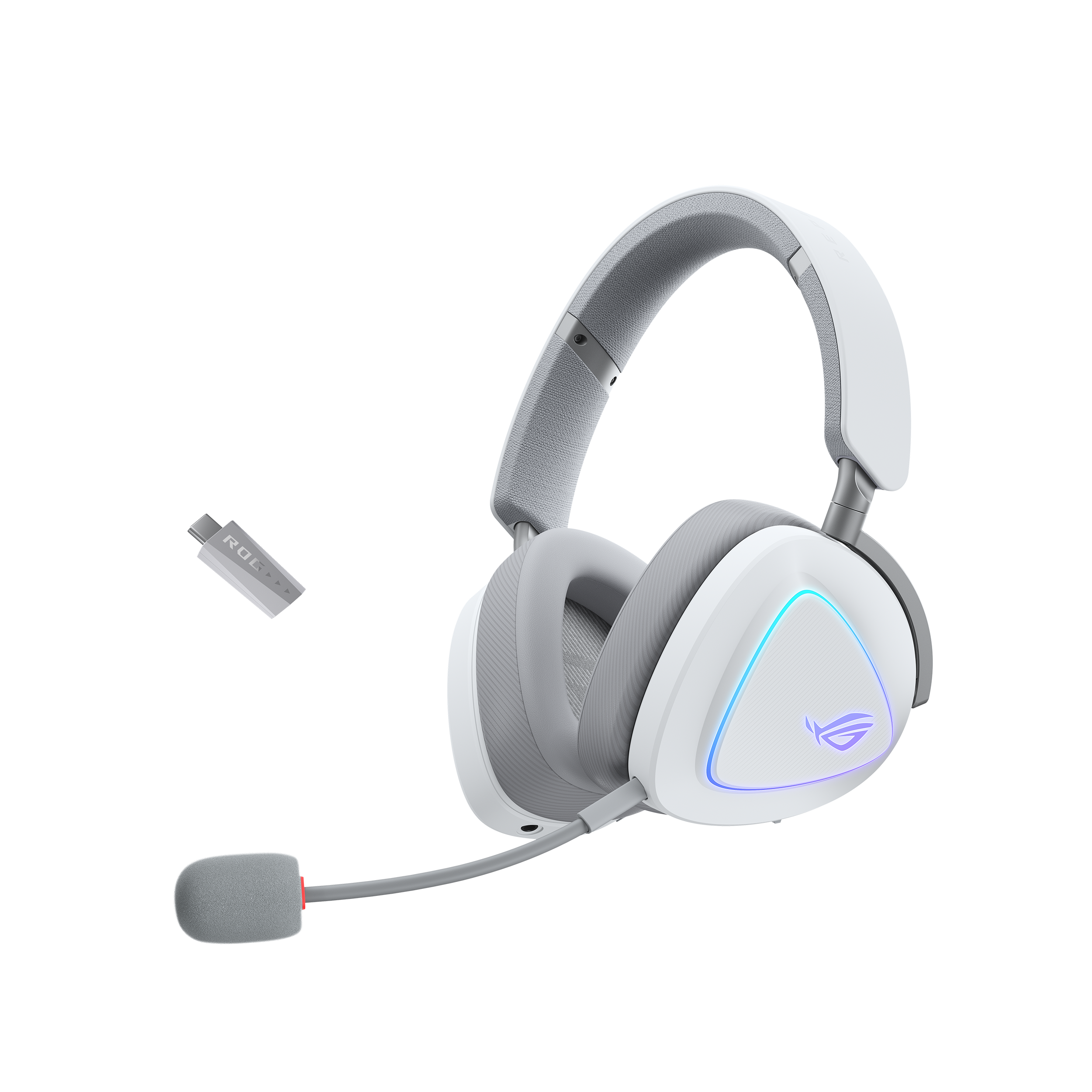 ASUS ROG Delta II Moonlight White Edition Tri-Mode Wireless Gaming Headset in White